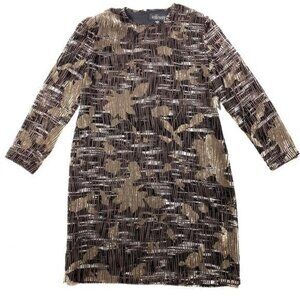 Linda‎ Allard Burnout Velvet Shift Dress